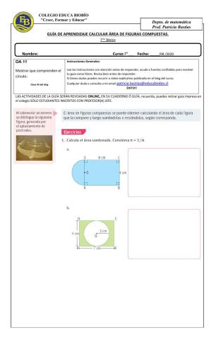 Clase 45 7° Calcular área de figuras compuestas