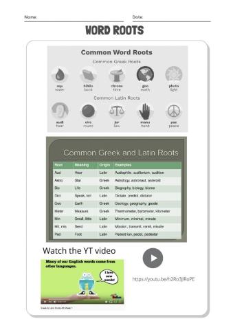 Word Roots: an introduction