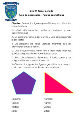 Concepto y caracterización de las figuras geométricas planas