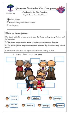 English - Second Term Final Exam Kinder