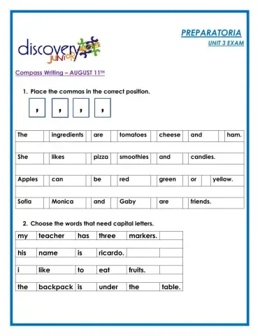 Commas and capital letters