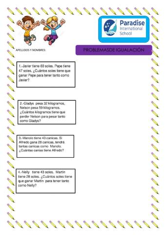 Problemas de igualción