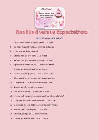 ELE B1 Práctica Subjuntivo 