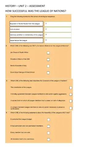 History Unit 2 IGCSE