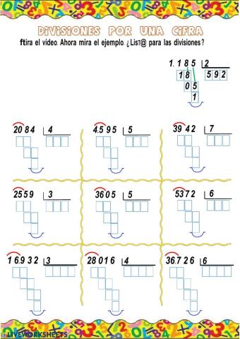 Divisiones de una cifra
