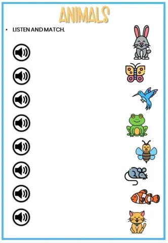 Animals - listen and match