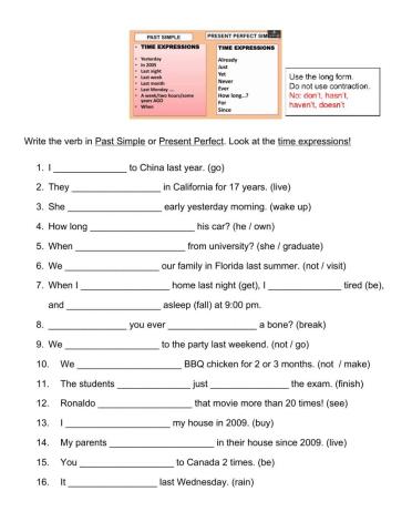 Simple Past or Present Perfect