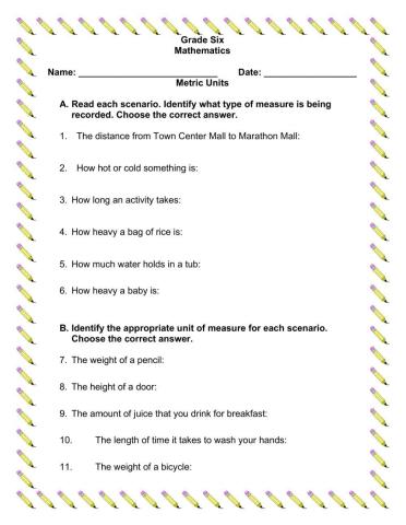 Using Metric Units