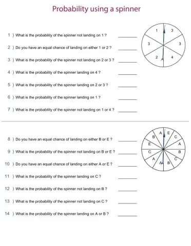 Probability with spinner