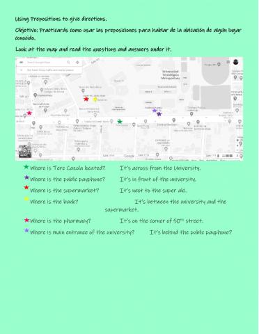 Prepositions of place, local examples