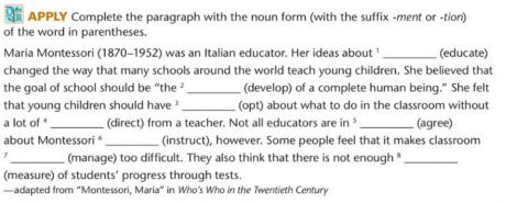 Suffixez -tion -ment