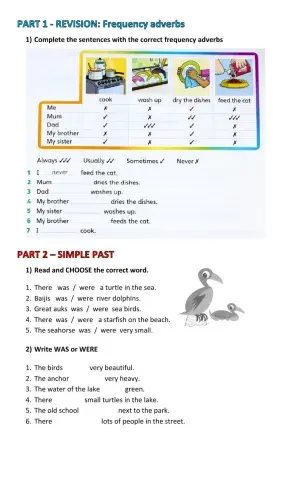 Frequency adverbs - was - were