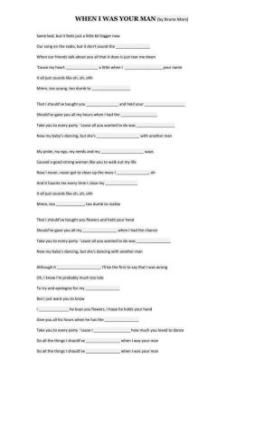 Song: When I was your man