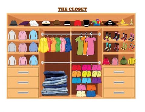 The Closet (clothes vocabulary & numbers)