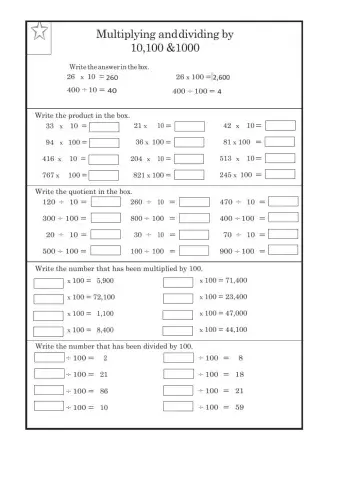 Division By 10,100 and 1000