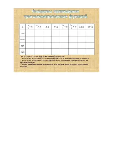 Формулы приведения, выбор ответа