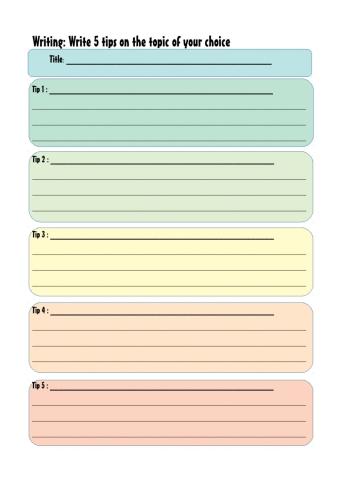 Writing : giving advice