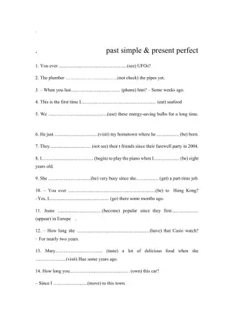 past simple -present perfect