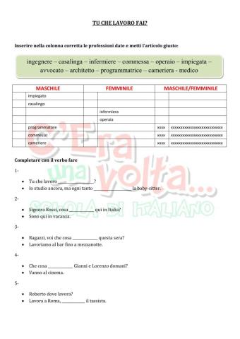 Che lavoro fai?