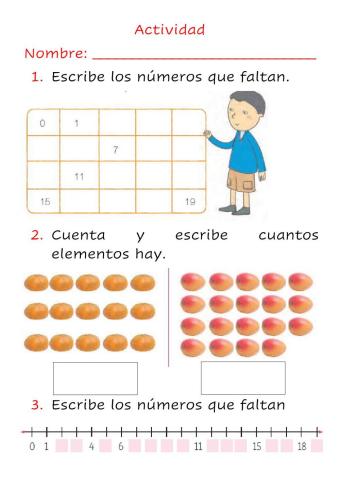 Números hasta el 19