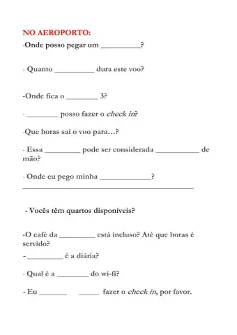 Áudio: NO AEROPORTO - HOTEL -  MEIOS DE TRANSPORTE  - Pedindo informações