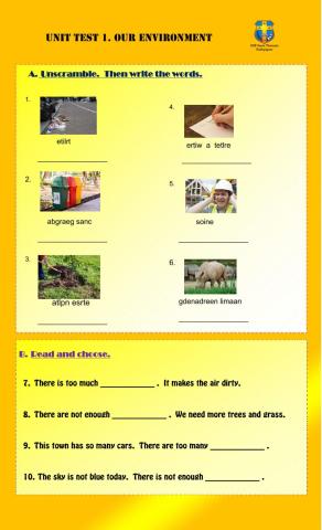 Unit 1. Our Environment