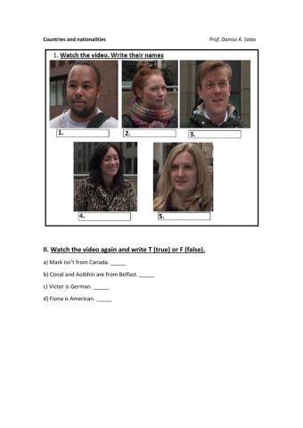 Short video - Names and countries