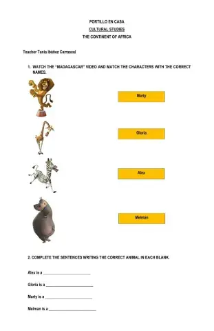 Madagascar worksheet