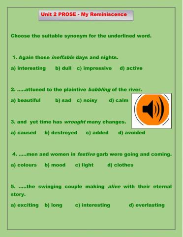 Synonyms and Antonyms