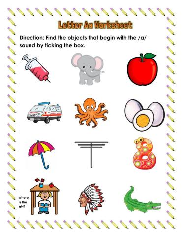 Letter Aa Worksheet