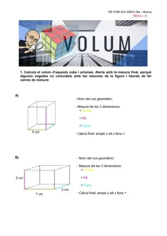 Volum del cub i del prisma