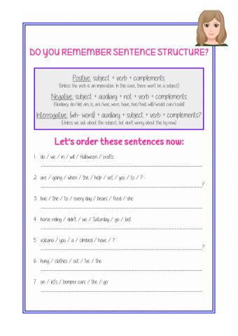 Sentence structure challenge