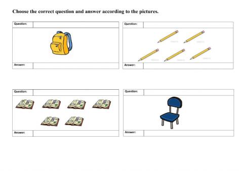 School objects singular & plural