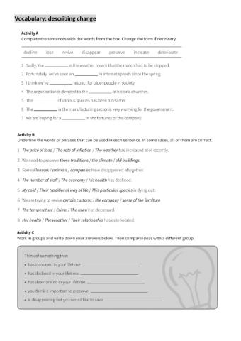 Vocabulary: change