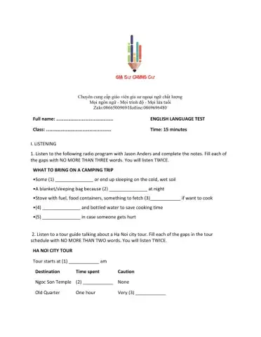 Lớp 7 - Unit 6 THE FIRST UNIVERSITY IN VIET NAM - LISTENING