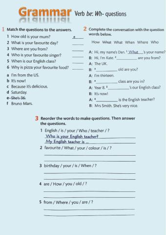 Grammar wh questions