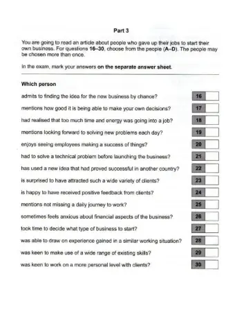 FCE Reading and Listening