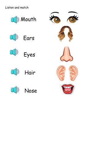 listen and match parts of face