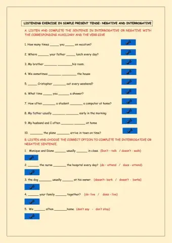 SIMPLE PRESENT: Negative and Interrogative