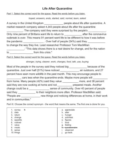 Life After Quarantine - Listening