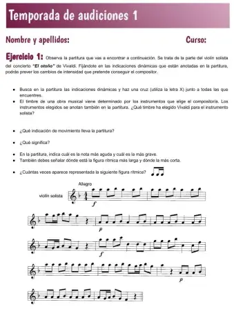 Temporada de audiciones 1