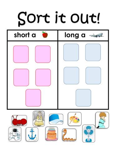 Short and Long A Sorting Activity