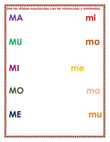 Las sílabas ma - me - mi - mo - mu.