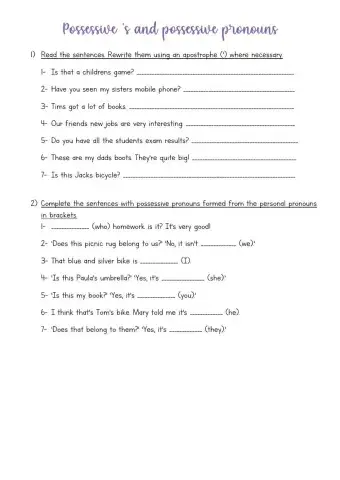 Possessive 's and pronouns