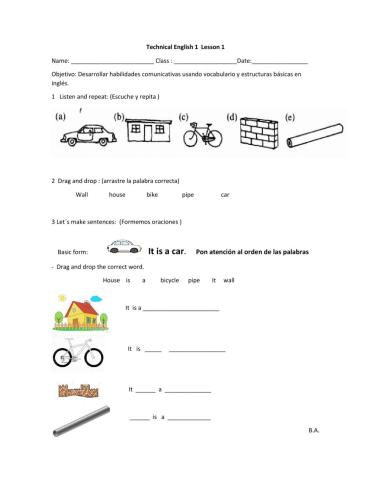 Basic vocabulary Technical English