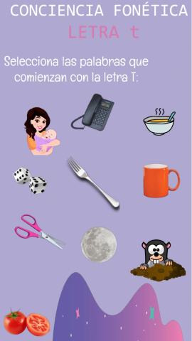 Conciencia fonética letra T