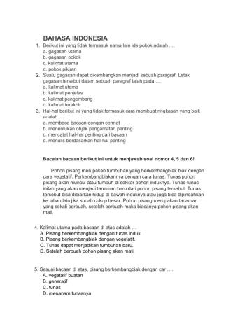 Ulangan harian tema 1