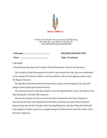 Lớp 7 - Unit 7 TRAFFIC-READING