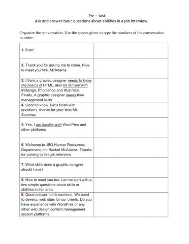 Job intereview Graphic designer