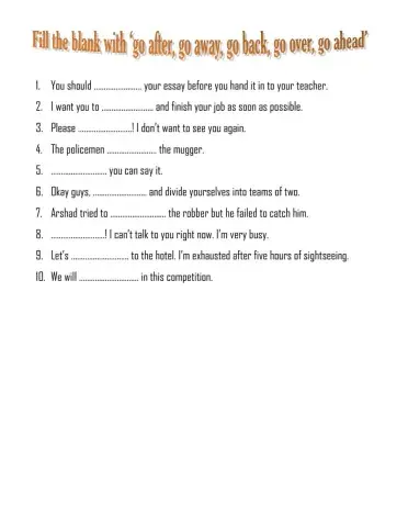 Phrasal Verb with Go